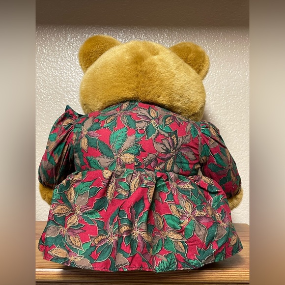 1992 bear Commonwealth  Plush Bear in Christmas Dress includes a book 19” Tall - Picture 2 of 7